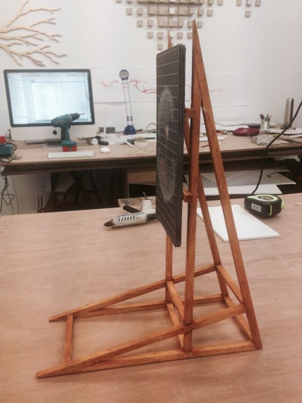 Maquette for the 'Agitprops', sculptural stands for the Frome Festival performance. 2