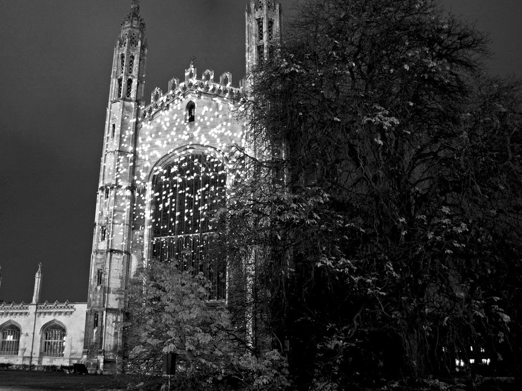 Plenum projected onto Kings College Chapel, Cambridge Music Festival, November 2012