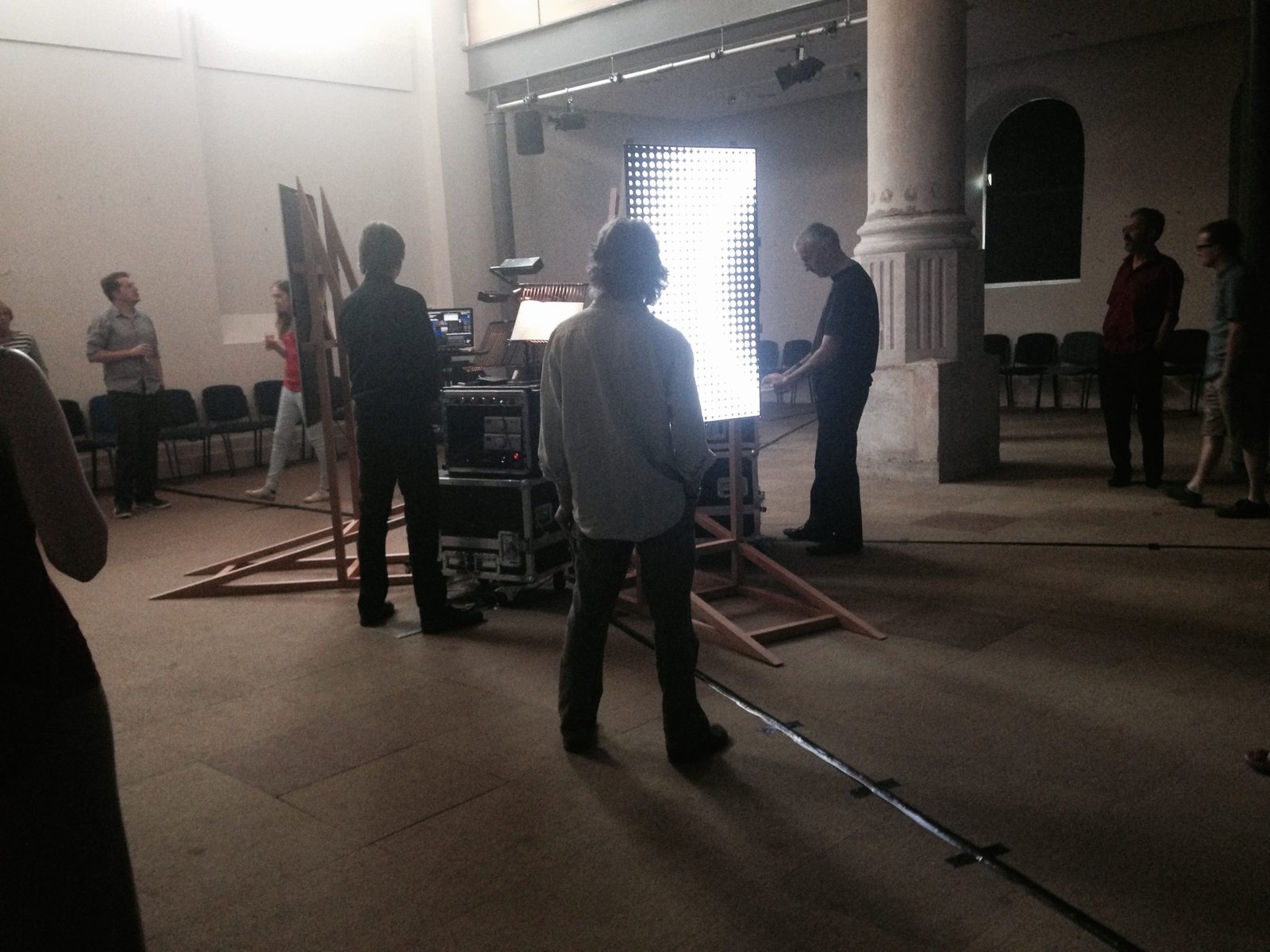 Screen version of Plenum being performed live at the Frome Fesitval July 2014 2